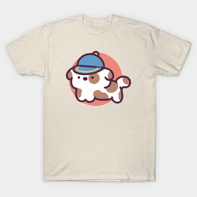 Happy Dog with A Cap T-Shirt by Meil Can